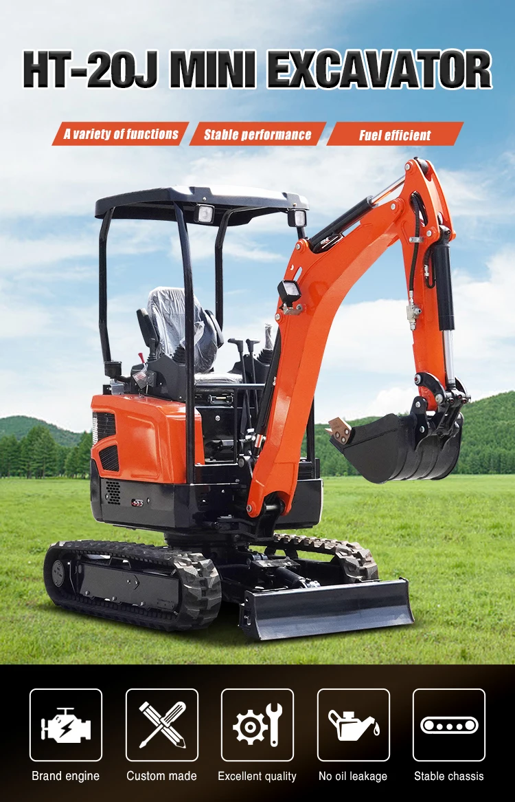 Kubota Engine Mini Excavator 1ton 1.5ton 2 Ton 3.5t Excavator Mini Machine Bagger Digger With