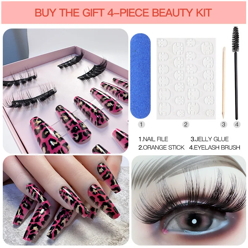 New Designer Luxury Artificial Nails Press On Nails And Lashes Set
