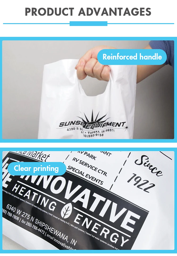 Eco Friendly Die Cut Merchandise Plastic Hands Handled Shop Handled