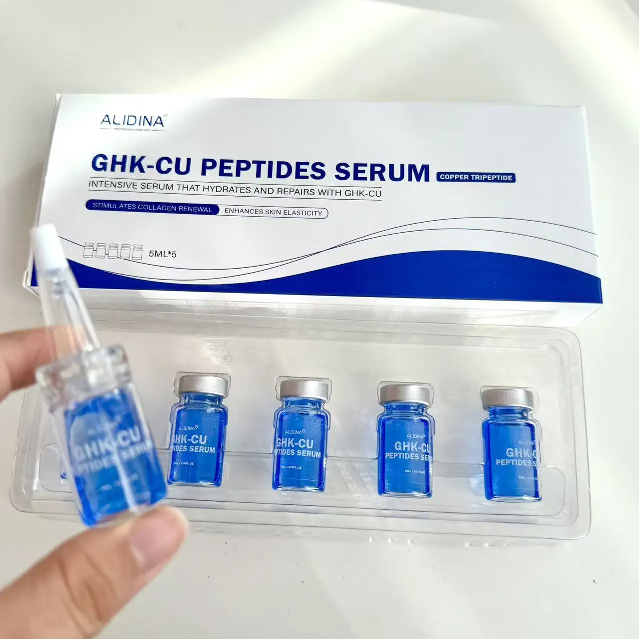 A GHK-CU Blue Copper Peptide Serum Concentrate Ampoule Anti-Wrinkle Firming  Moisturizing Elasticity Acne Treatment Skincare| Alibaba.com