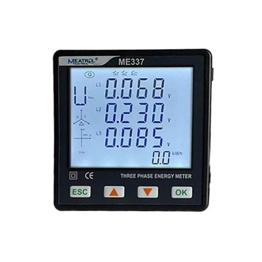 ME337 Smart Digital Power Meter Top Chip Stable Function Panel Mounted Visual Meter Current Voltage 3 Phase RS485 Communication
