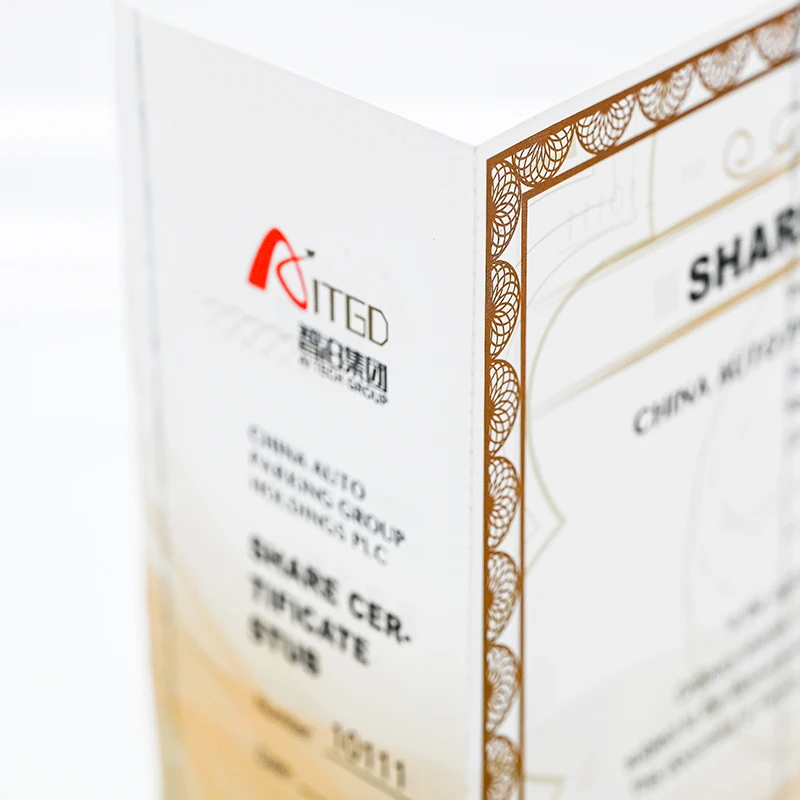 Custom Watermark Paper Security Certificate with Hologram Stamping Anti Fake Degree Certificate Printing