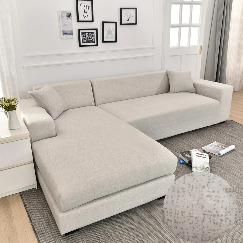 Square Lattice Printed L Shape Sofa Covers For Living Room Sofa ...