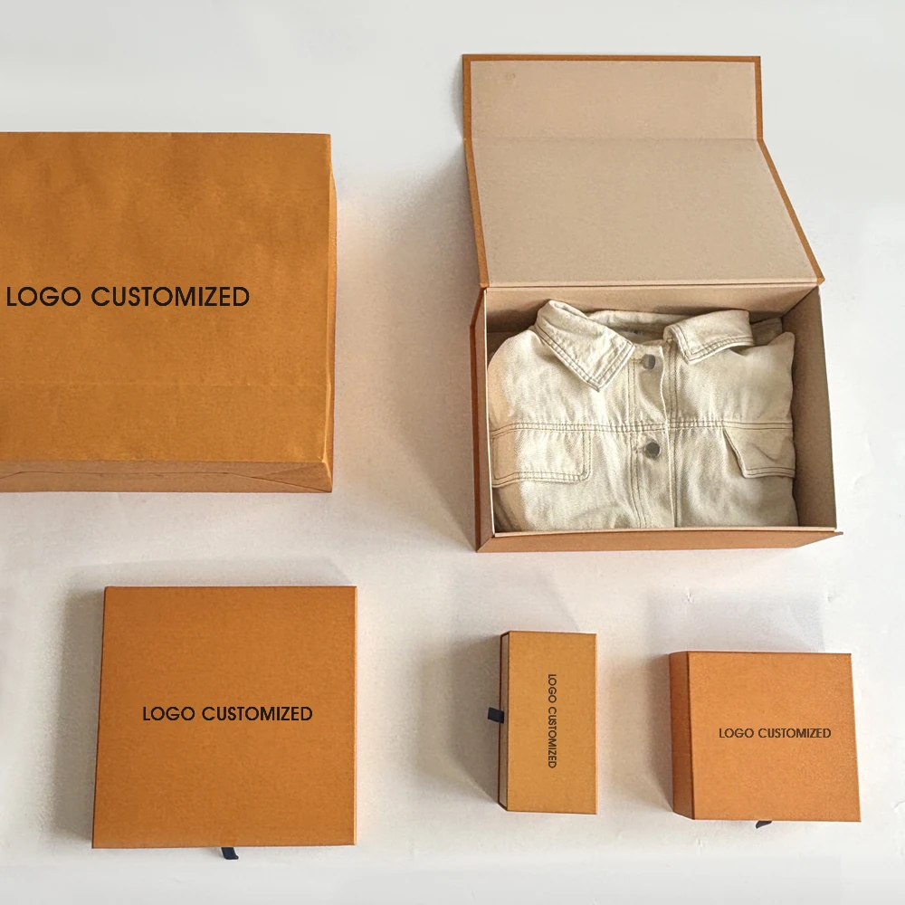 fancy custom box logo rigid cardboard hoodie shoe cufflinks box magnetic clothing boxes packaging luxury