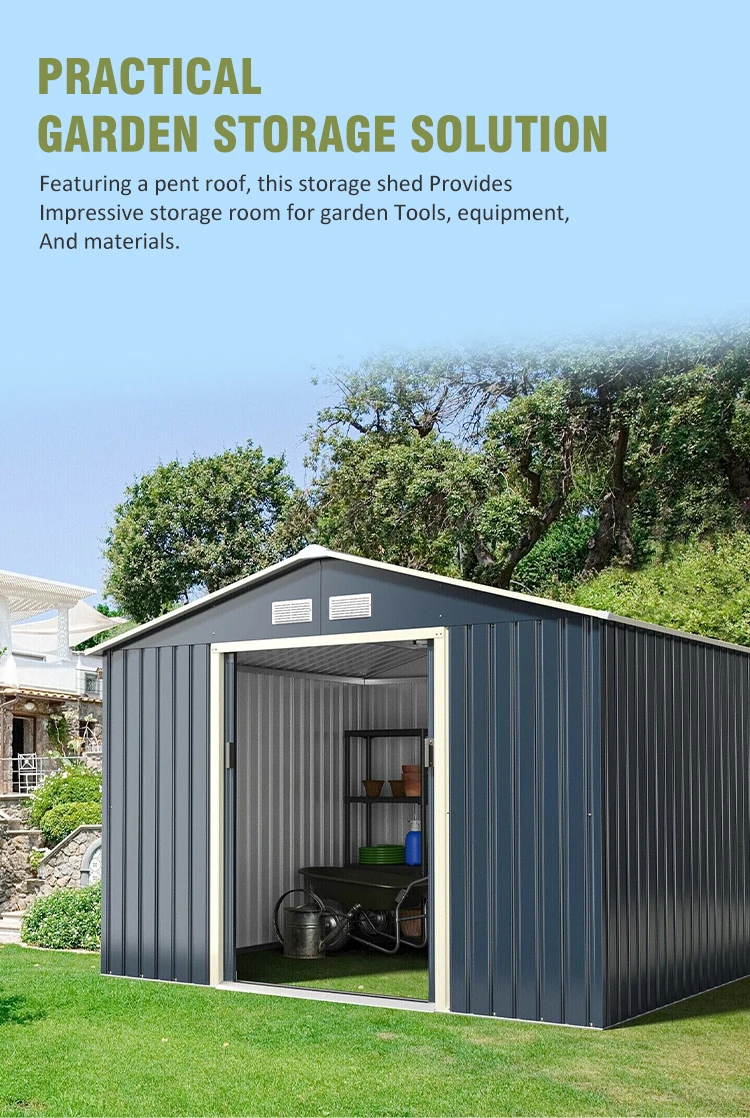 Outdoor Storage Durable Tool Shed Garden Aluminum Sheds Multifunction