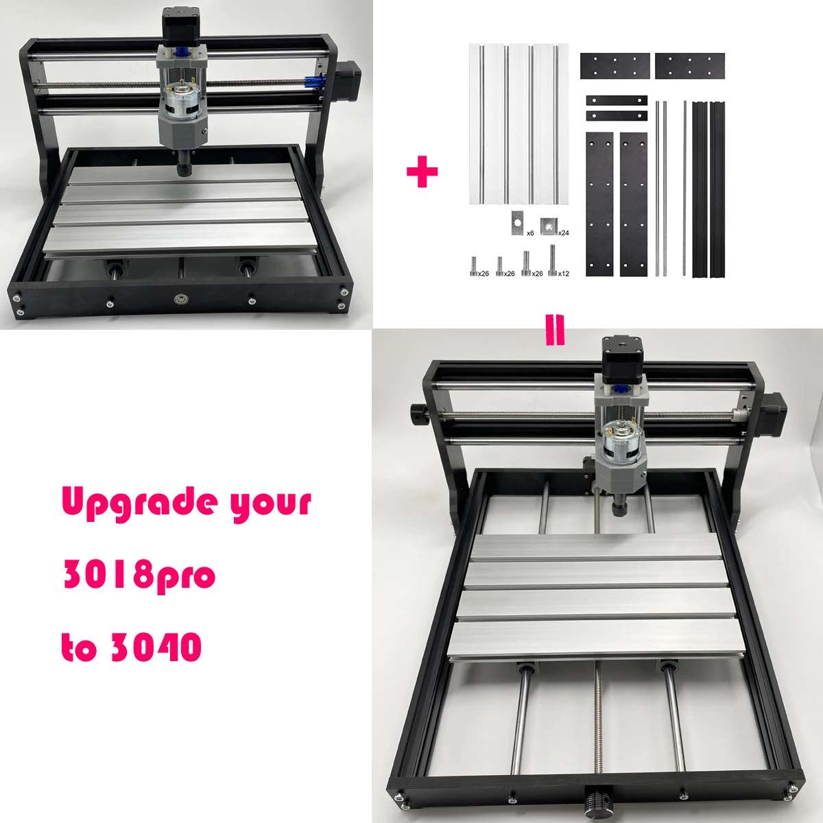 CNC 3018 Pro Y-Axis Extension FULL Kit 3018 Machine Accessories Upgrade to  3040