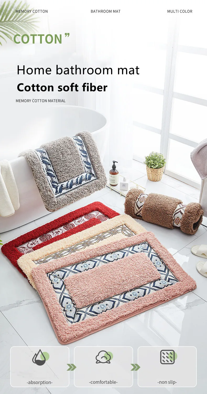 Best Selling Environment-friendly Non Slip Bathroom Mat Bedroom Living Room Mat supplier