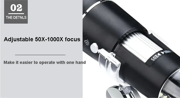 USB Electronic Microscope 3 in 1 1000X Compatible HD Digital Microscope With Android Windows Mac