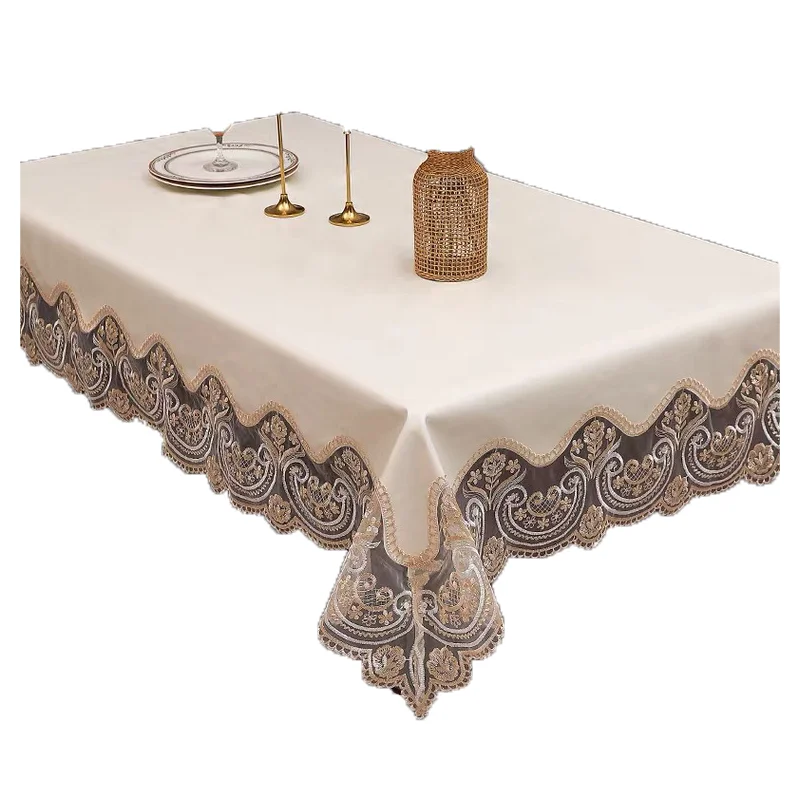 Simulated Leather Luxurious PU Table Cloth Waterproof Grease Proofing for Party Banquet Home
