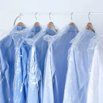 Factory price Large PE Packing Suit Dress Clothes Dry Cleaners T-shirt Bag Laundry Garment Cover bag Clear Plastic