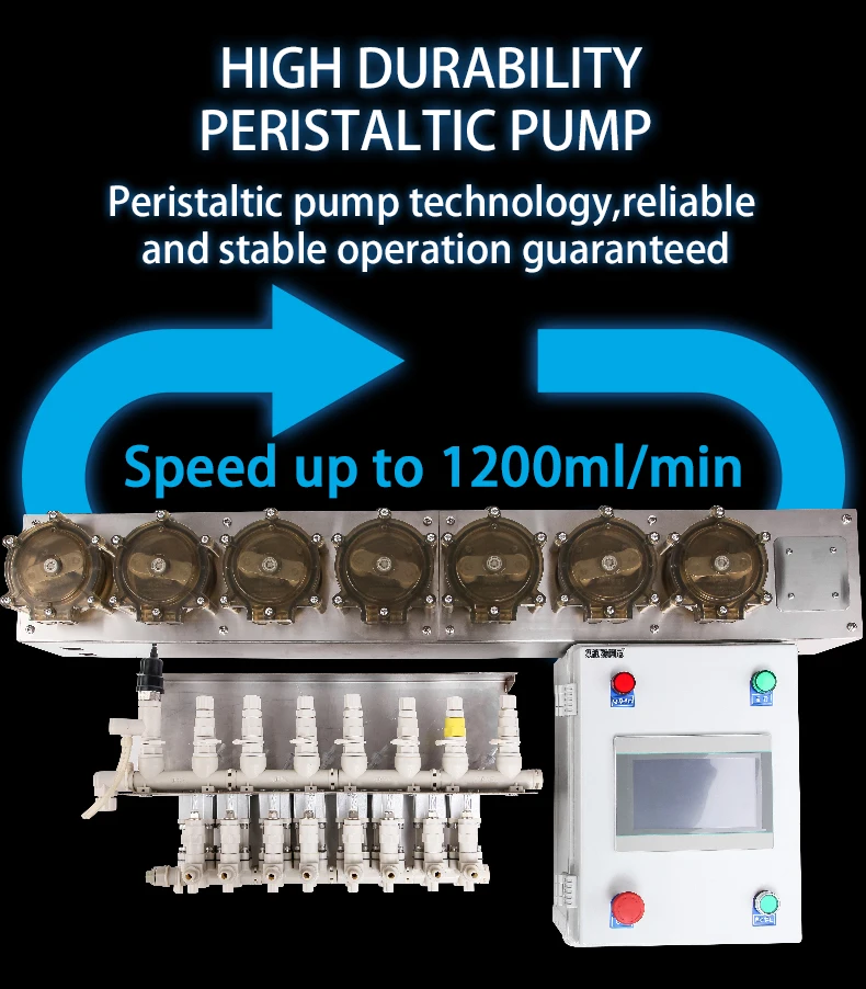 Ce/iso9001 Laundry Chemical Dispenser Peristaltic Pump For Up To 48