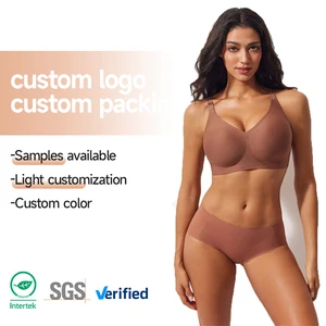 European American Large Size  Cross-Border Foreign Trade Comfortable Bras No Steel Rings  Women's Traceless Jelly Gel Underwear