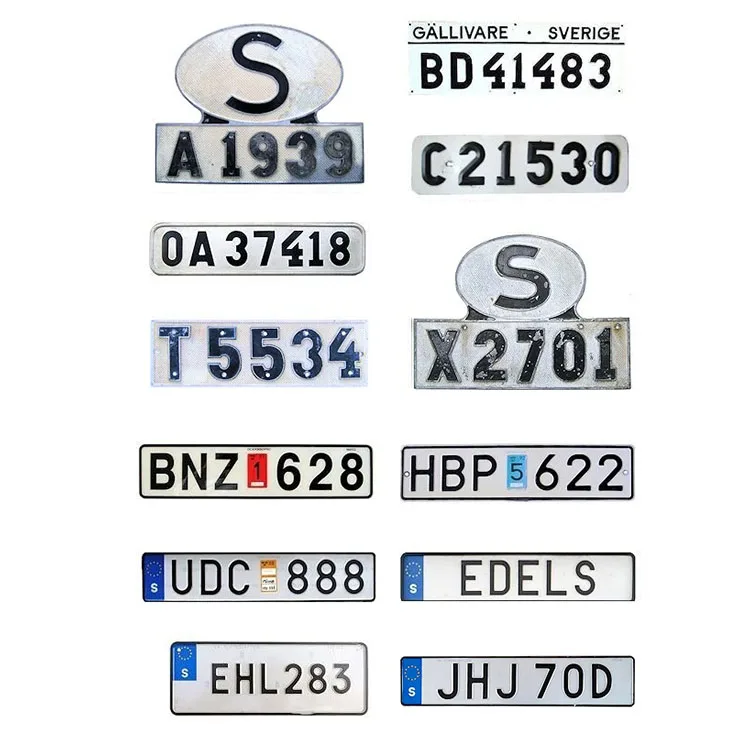 License Plates of Sweden Custom Embossed Blank Sublimation Car Aluminum License Plates