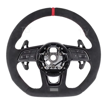S-Line Full  Leather Steering Wheel for Audi R8 TTRS C6 C7 S7 S4 A4 B8 RS3 SQ5 S5 B9 A6 C8 A3 2018