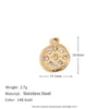Round pendant with diamonds - gold - white diamonds