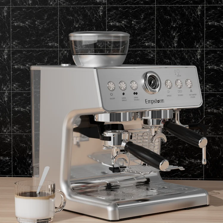 Stainless Steel Semiautomatic Steam Group Cafetera Industrial Expresso