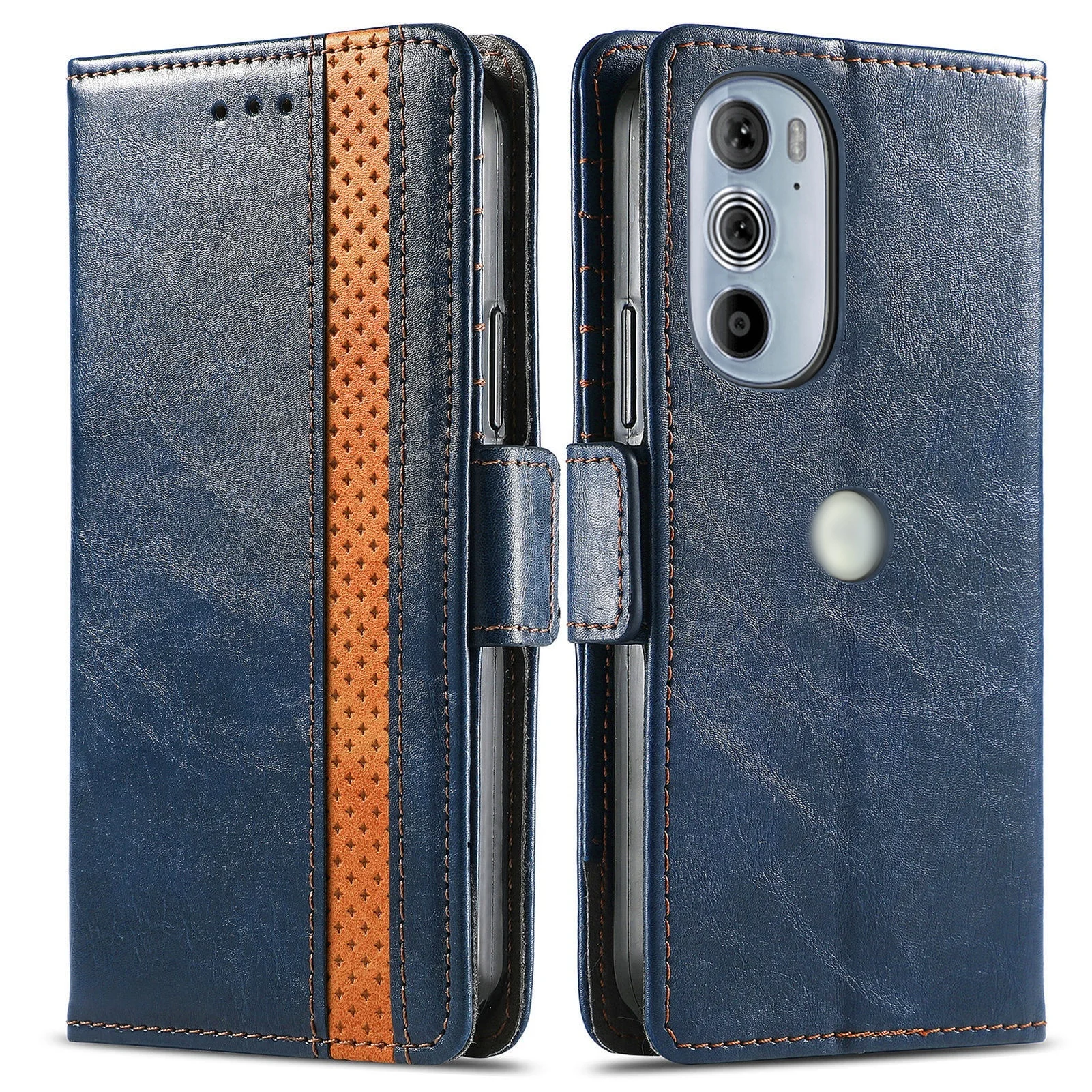 Pure Color TPU Leather Flip Cover Textured Leather Card Slot Wallet Magnetic For Motorola E 20 30 40 P 30 40 Business High End factory