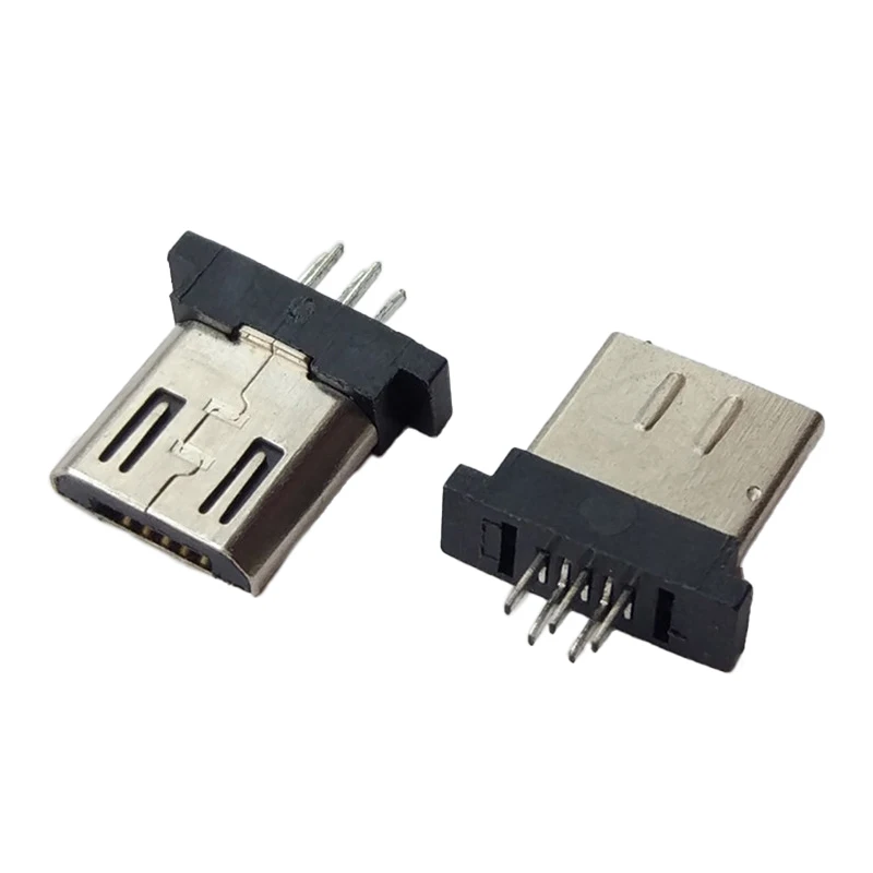V8 Case Type Micro USB 2.0 Connector Usb Male Vertical Jack Micro Usb 4 Pin Male PCB Connector for Cellphone