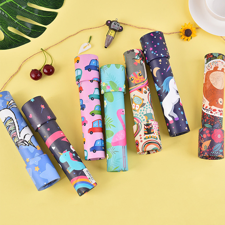 Оптовая продажа, недорогой волшебный призматический Забавный детский мультяшный калейдоскоп