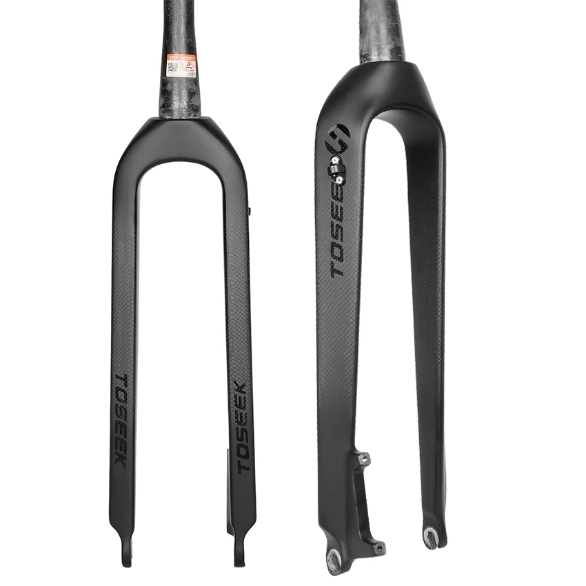 Toseek 3k black matte mountain bike mtb rigid fork 26 27.5 29er carbon fork parts for bicycle
