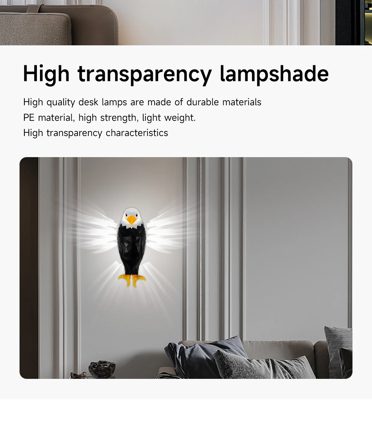 Eagle Wall Lamp Simple Animal Projection Lamp Magnetic Wall Hanging Personality Light Luxury Creative Home Night Light