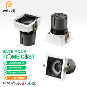 Modern Design Indoor Home Office Square Built-in Adjustable LED Spotlight Full-spectrum High Color Rendering Index Eye-friendly