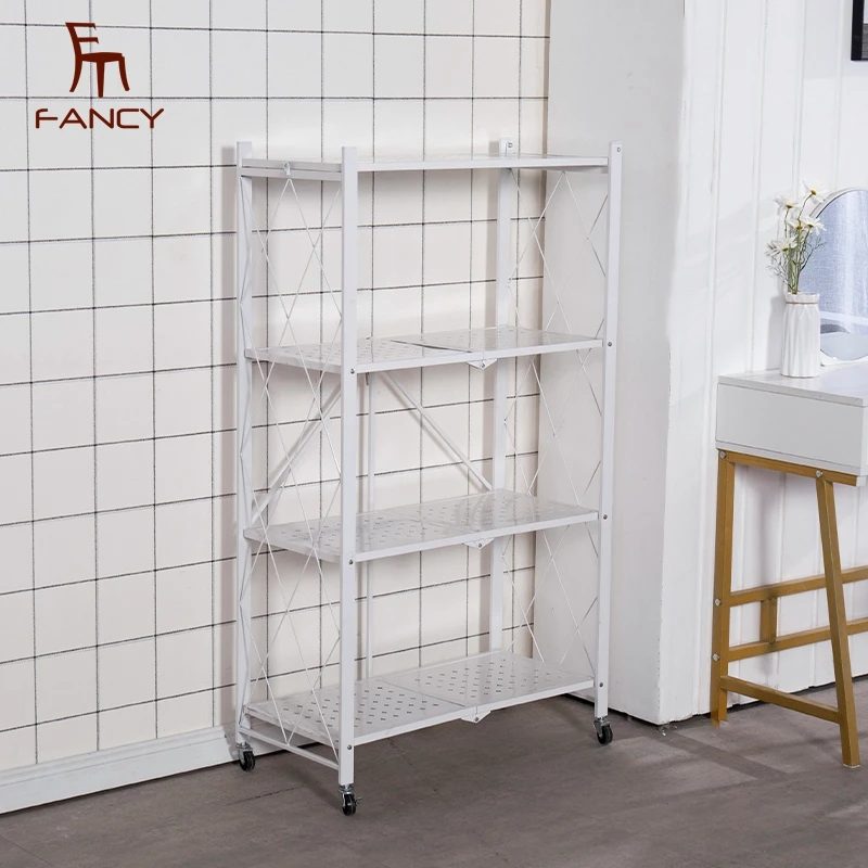 High Quality Hot Selling  Large Capacity Kitchen Rack Shelf White and Black Iron Metal Bathroom Storage Racks