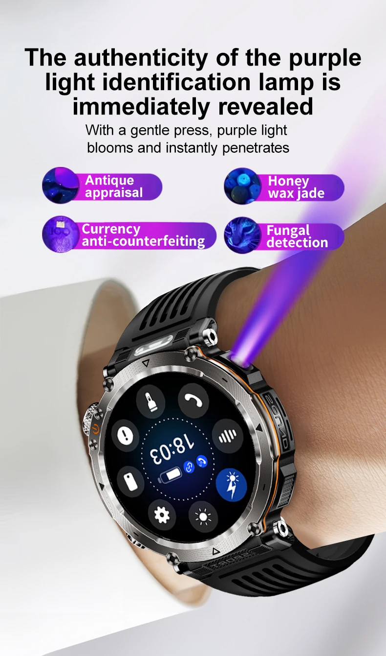 Montres intelligentes rondes pour hommes et femmes, surveillance de la