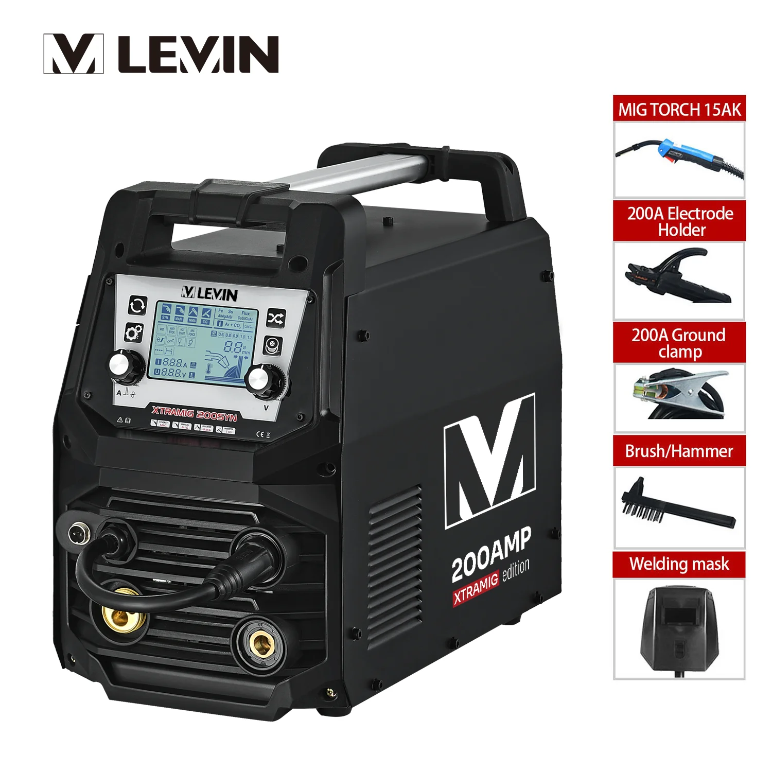LEVIN Multi Function IGBT Inverter 200A MMA MAG MIG TIG Welding Machine for Home Use
