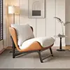 Orange white-ultra-fiber leather-single chair-scratch-resistant-