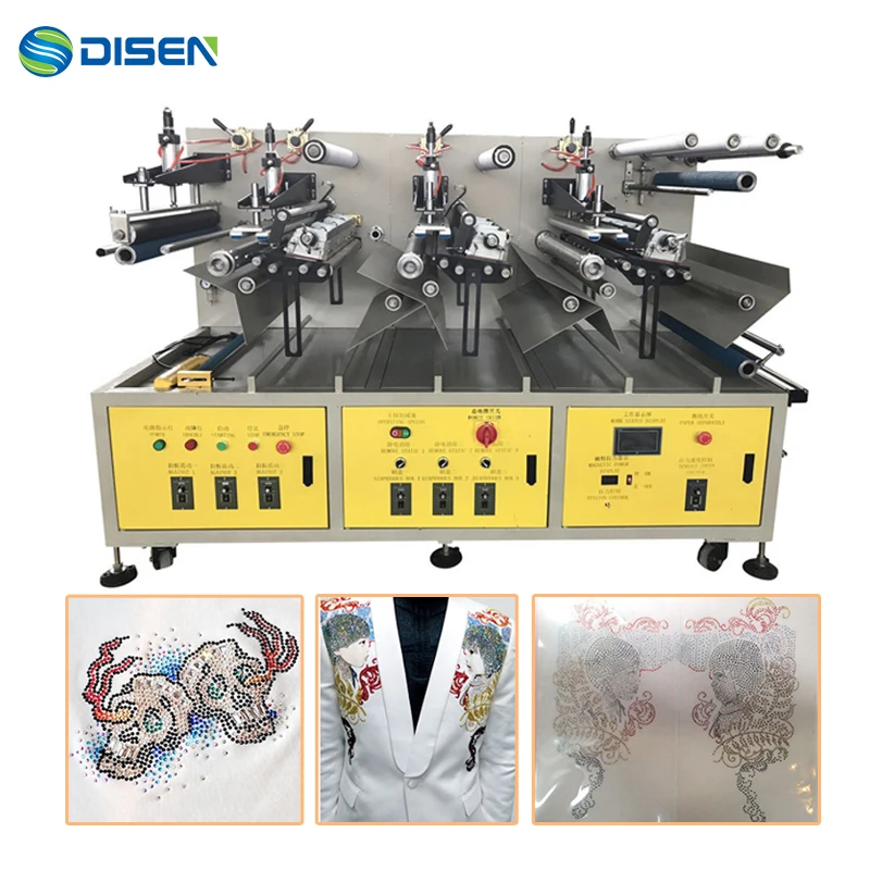 Automatic Hot Fix Spungal Sequence Hotfix Tape Roll Production Manufacturing Auto Rhinestone Brushing Machine for Paper Strass