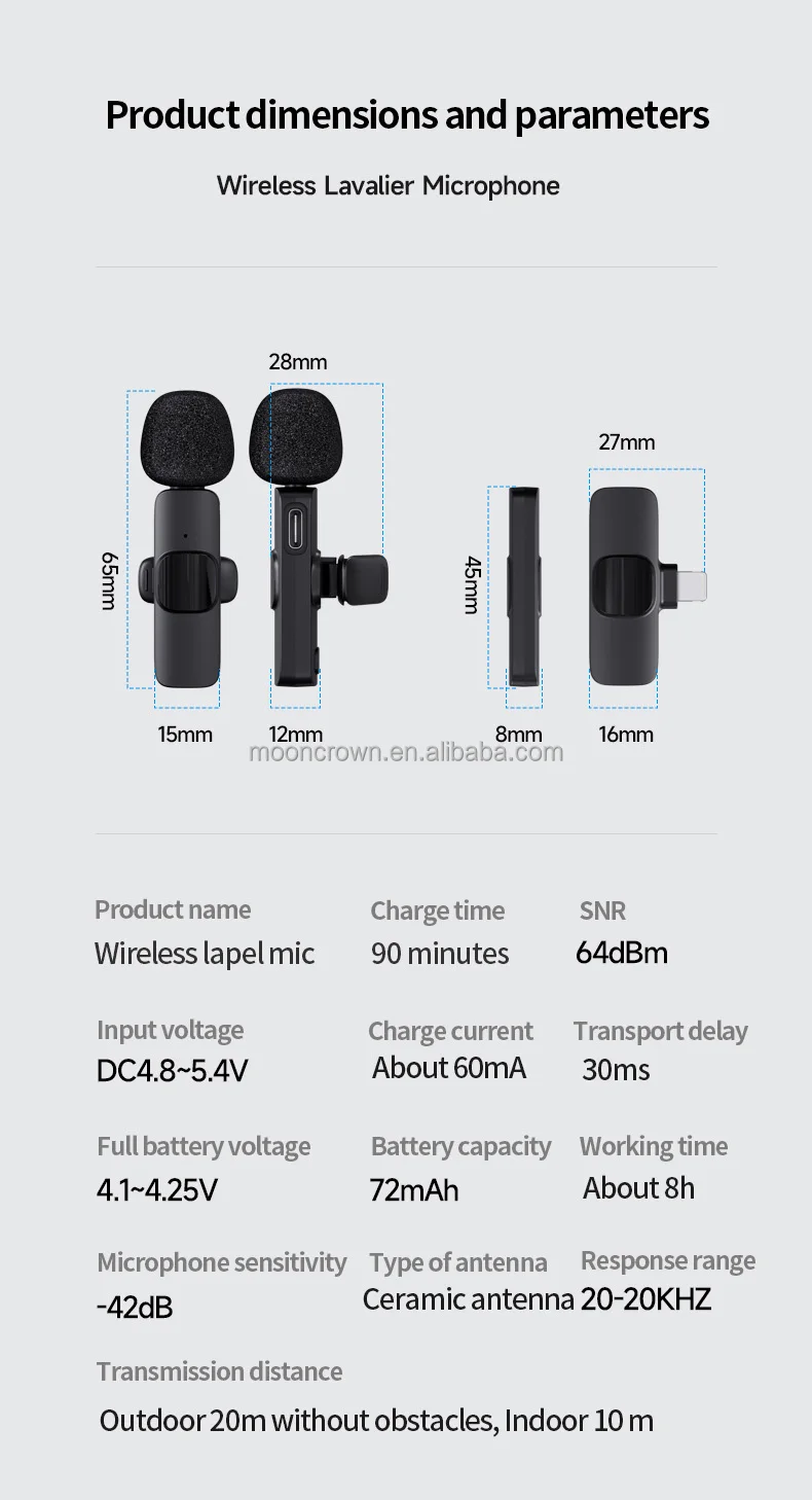 K8 Wireless Lapel Microphone Professional Podcast Lavalier Mic K9 Dual