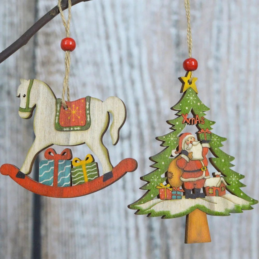 Christmas Santa On A Rocking Horse Tree Hanging Decoration xm2433 