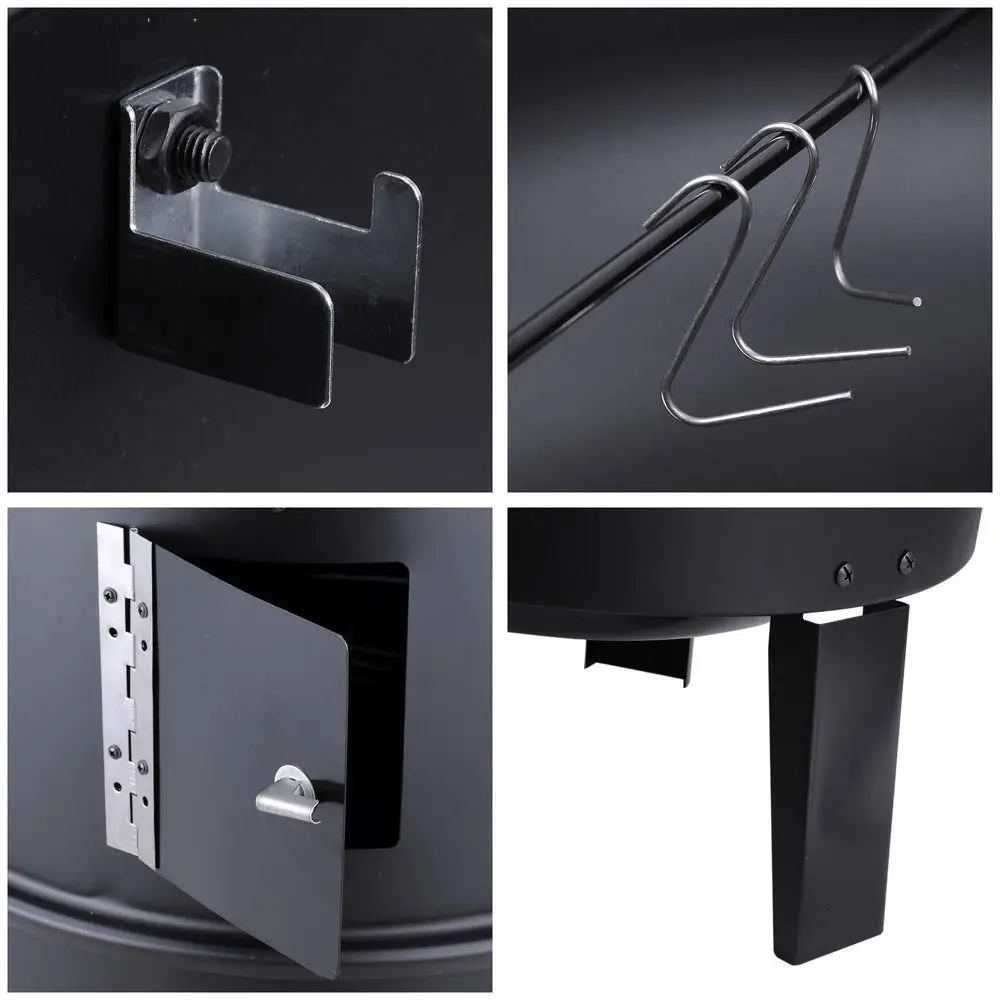 2024 Popular 3 in 1 Powder Coated Vertical Charcoal Smoker BBQ Grills for Cooking Patio