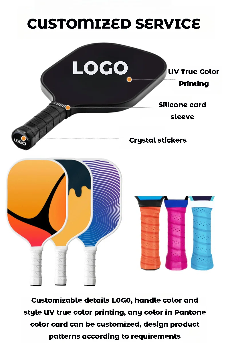 T700 Unibody Professional Custom Pickleball Paddle 16mm Carbon Fiber Thermoformed Edgeless Honeycomb for Adults Entertainment manufacture