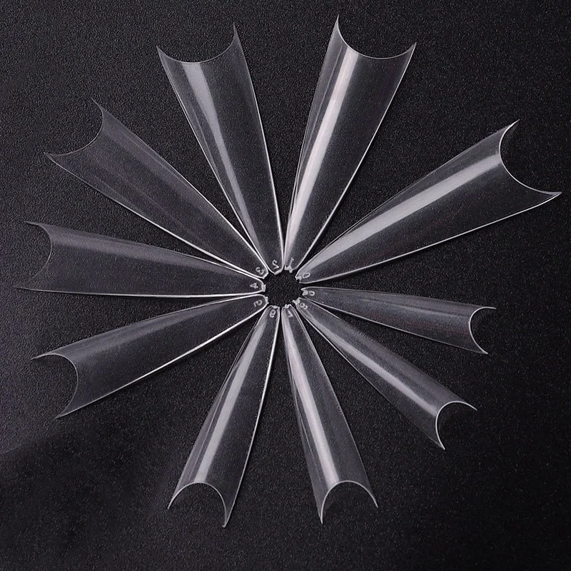 Акриловые накладные ногти средней длины на шпильке легкие гробные острые для салона