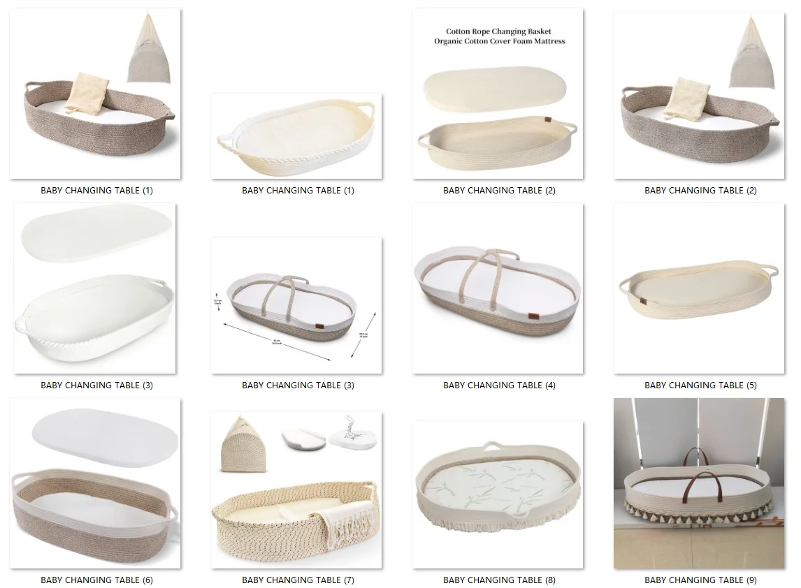 100 Cotton Baby Changing Basket Moses Basket With 2 Waterproof