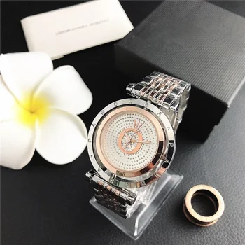 Top Brand Luxury Stainless Steel Quartz Wristwatch Women Waterproof Business Style Alloy Case Leather Fashionable Women's Watch