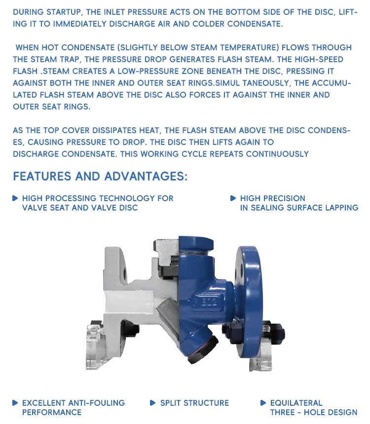 AcKaM Chinese Professional ATD542 Thermodynamic Steam Trap Manual Control General Application factory