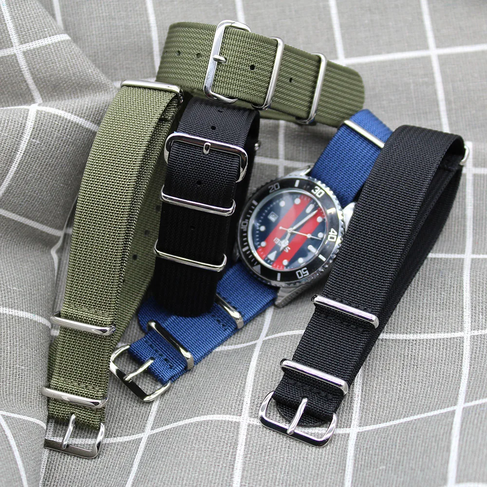 Ремешок YUNSE для часов в стиле милитари, нейлоновый ремешок для наручных часов в стиле НАТО, высокой плотности, 20 мм 22 мм