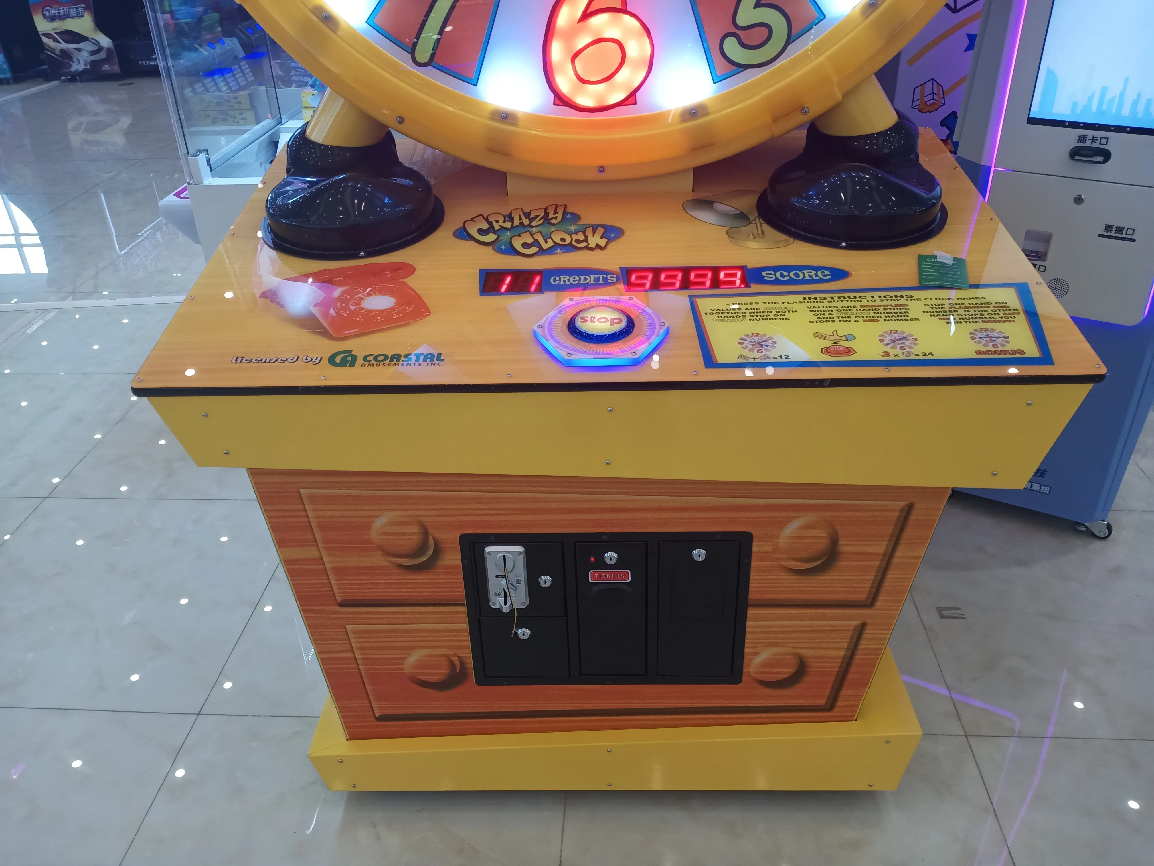 Crazy Clock Giant Wheel Ticket Arcade Game