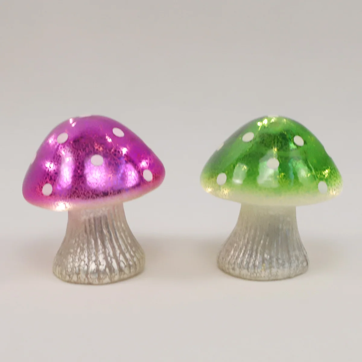 Unique Handmade Easter Holiday Decoration Glass Mushroom LED Light Ornaments