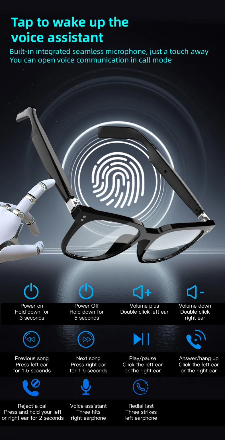 3-in-1 Smart Sunglasses with TWS Earphones