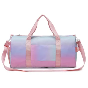 In Stock Fashion Sports Gym Duffle Travel Bag with Zipper Closure for Men Women Polyester Waterproof Weekend Overnight Use