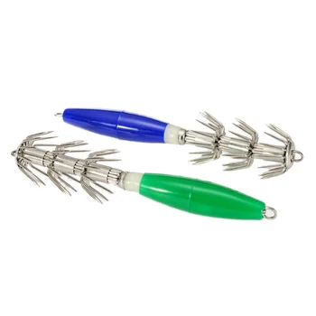 10cm 15g Glow-in-The-Dark Double Wire ABS Octopus Squid Lure Jig Hook Luminous Swim Bait for Sea Fishing in Lake & River – Metal Jig – view 4