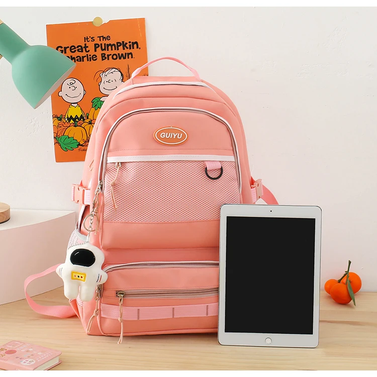 5 Piece Bear Canvas Cute School Bag For Teenagers Student Larger Capacity Women School Backpacks Female Kawaii School Bag Set