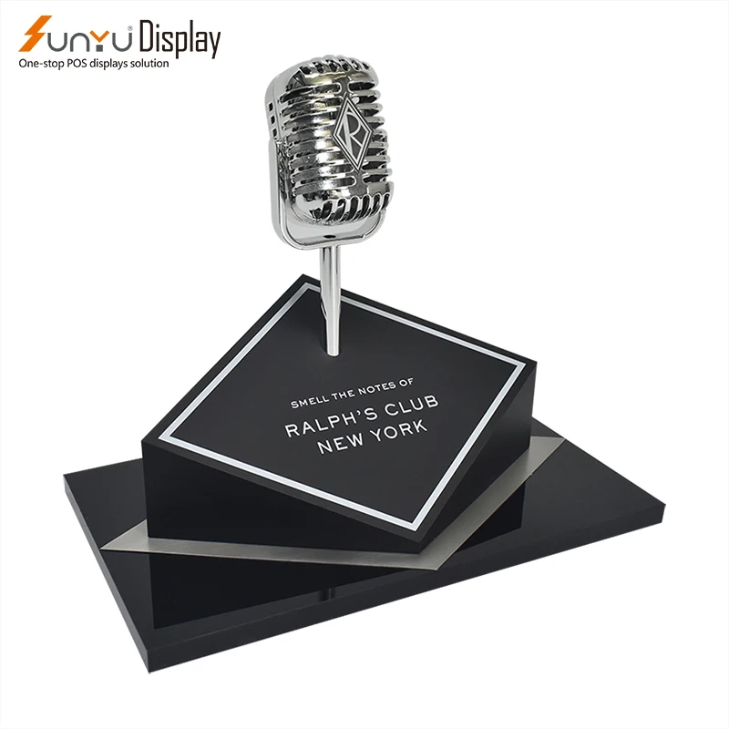 OEM Custom High Quality Luxury Microphone Display Stand Acrylic Counter Electronics Display Polish Finish Made Paper Plexiglass