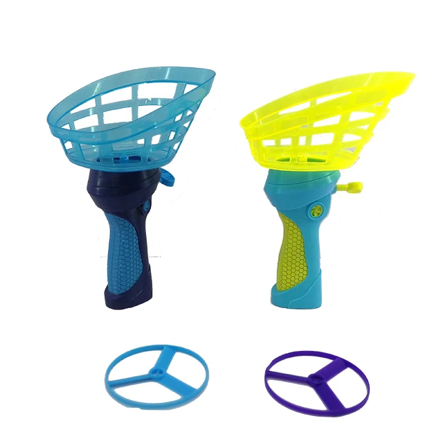 Flying Disc Launcher W/ Catch Net Catch And Shoot Plastic Discs Toys Up