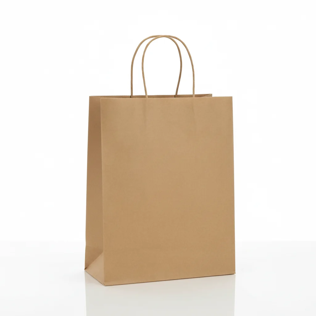 Custom Eco-Friendly Durable Biodegradable Recyclable Kraft Paper Gift Bags Handles for Food Packaging Coffee Shops Bakeries