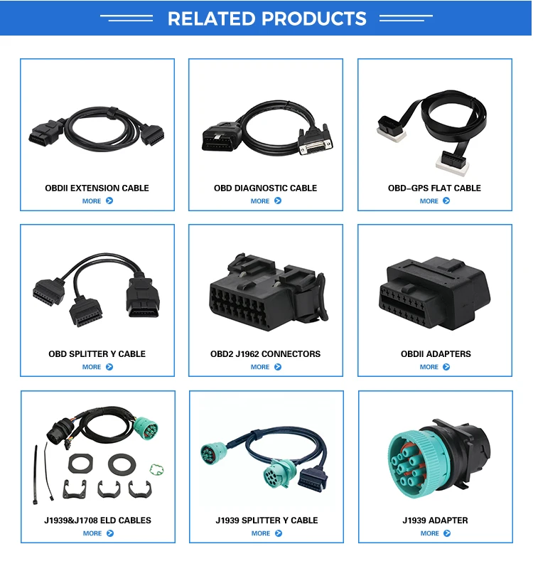 OEM ODM Black 38Pin Connector OBD car cable OBD2 cable details